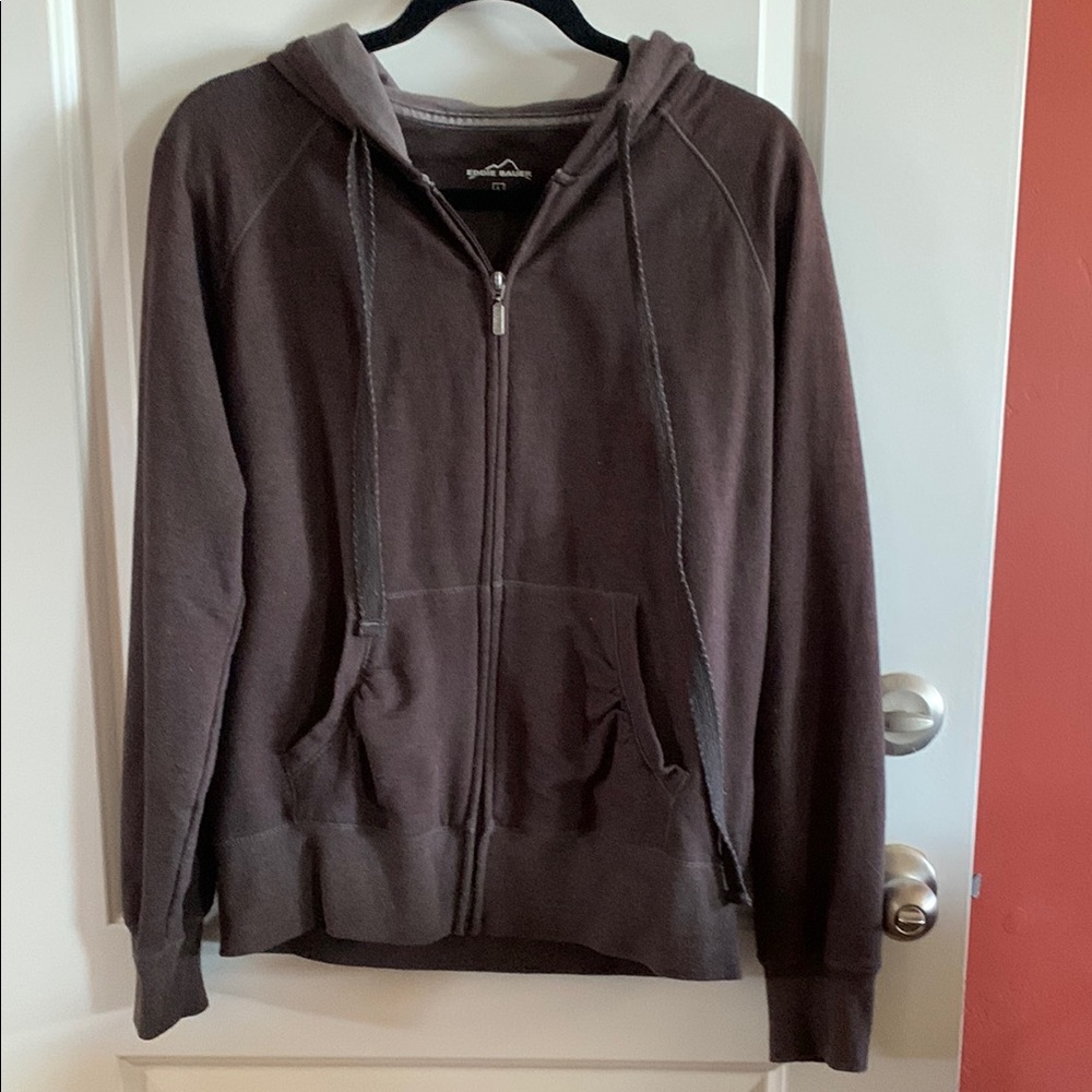 Eddie Bauer Brown Full-Zip Hoodie Sweatshirt